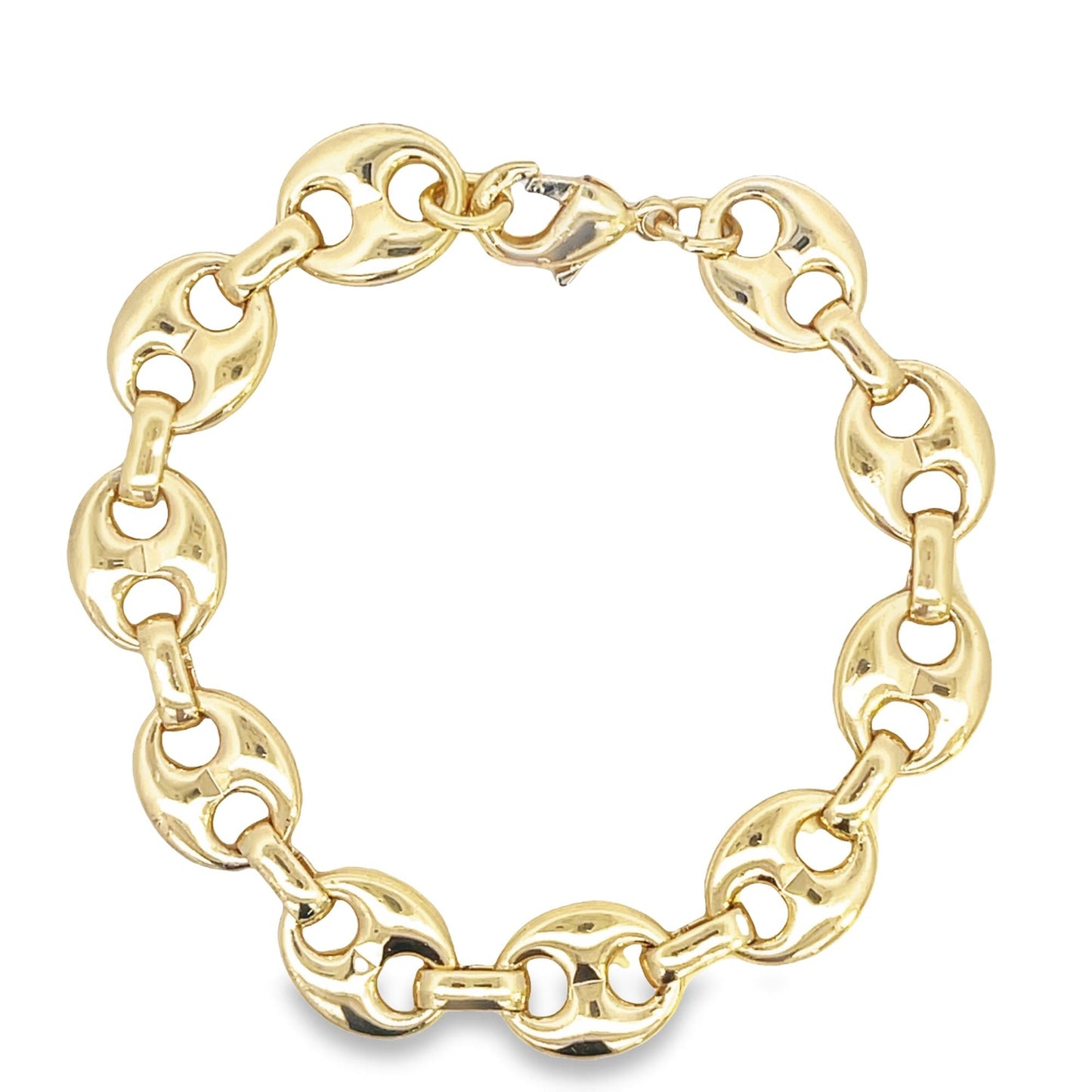 11 mm Thick Chunky Gucci Mariner Link Chain Bracelet Gold and Silver