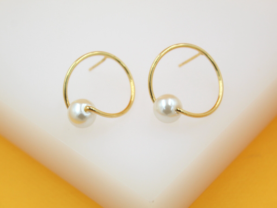 18k Gold Filled Pearl Earrings